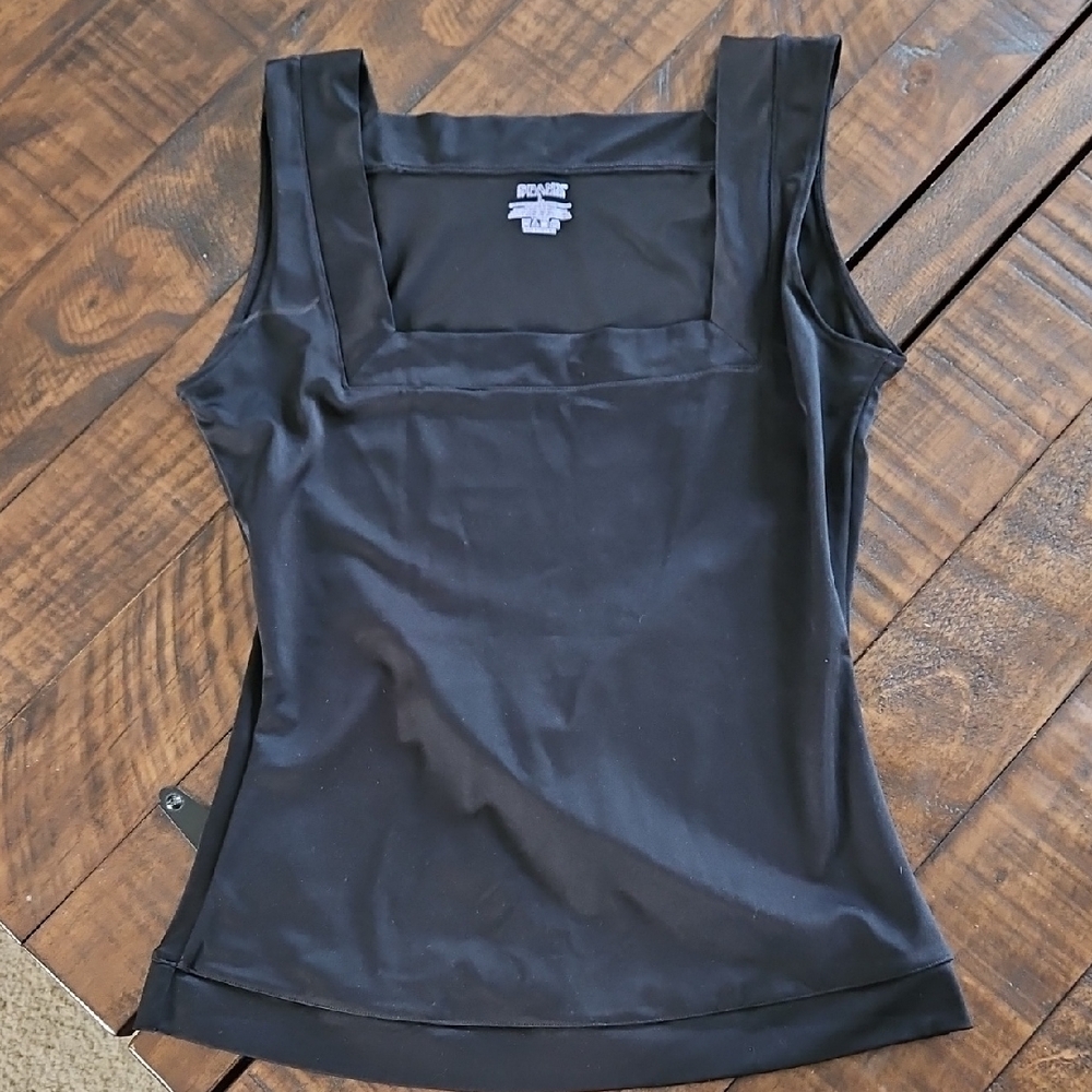SPANX HIDE AND SLEEK Black Square Neck Tank Top